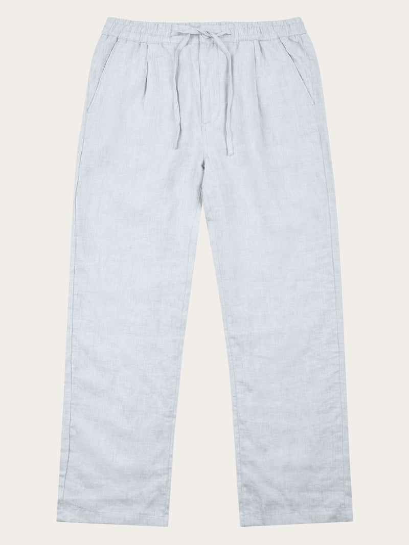 KnowledgeCotton Apparel - MEN Loose linen pant Pants 1457 Dusk Blue