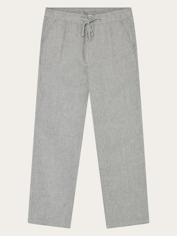 KnowledgeCotton Apparel - MEN Loose linen pant Pants 1496 Ultimate Grey - Yarndyed