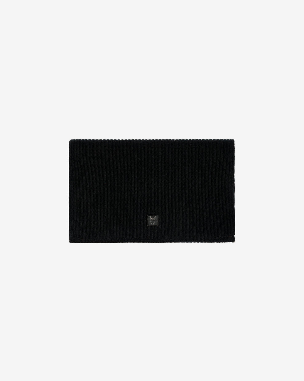 KnowledgeCotton Apparel - UNI Merino badge scarf Scarfs 1300 Black Jet