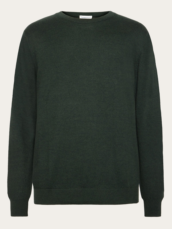 KnowledgeCotton Apparel - MEN Merino crew neck sweater Knits 1090 Forrest Night