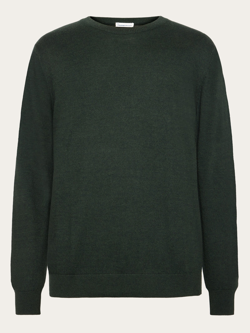 KnowledgeCotton Apparel - MEN Merino crew neck sweater Knits 1090 Forrest Night