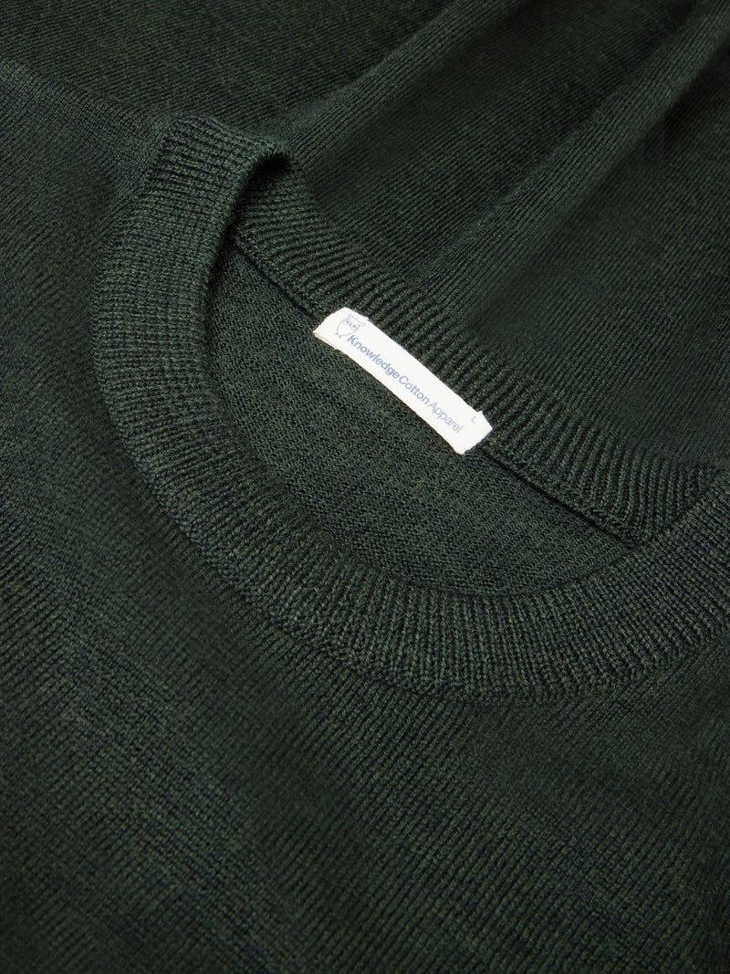 KnowledgeCotton Apparel - MEN Merino crew neck sweater Knits 1090 Forrest Night