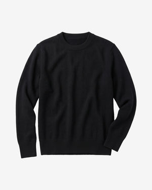 KnowledgeCotton Apparel - WMN Merino crew neck sweater Knits 1300 Black Jet
