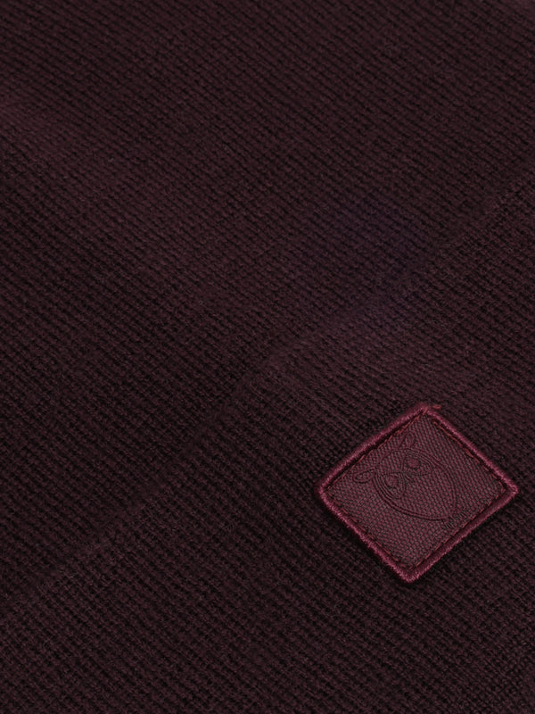 KnowledgeCotton Apparel - UNI Merino double layer badge beanie Hats 1281 Fig