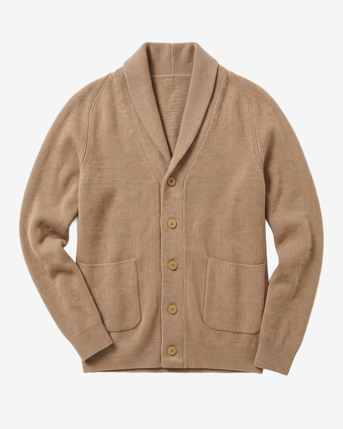 KnowledgeCotton Apparel - MEN Merino knit cardigan Knits 1336 Kelp melange