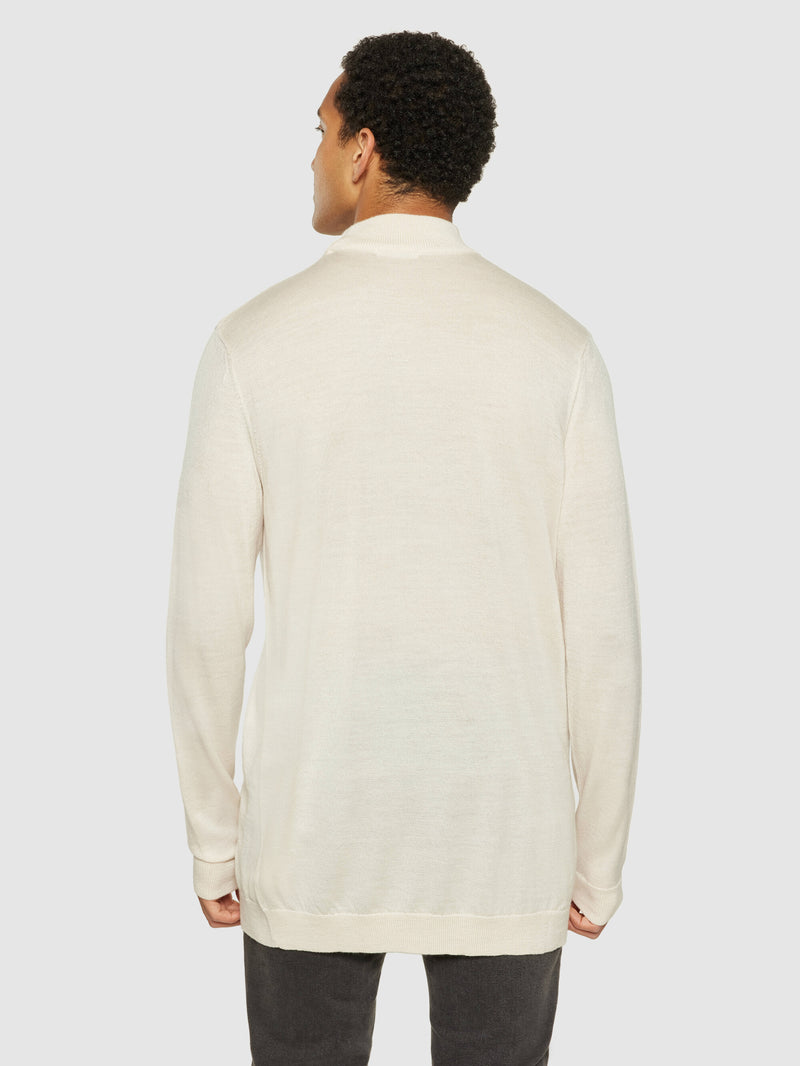 KnowledgeCotton Apparel - MEN Merino mock neck - RWS Knits 1346 Kelp