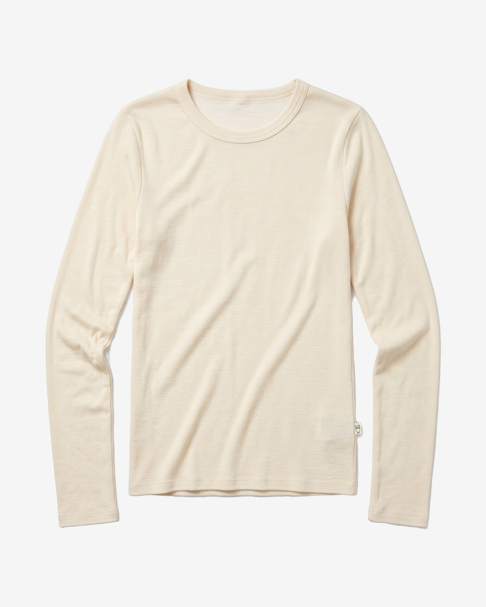 KnowledgeCotton Apparel - WMN Merino rib long sleeve t-shirt Long Sleeves 1387 Egret