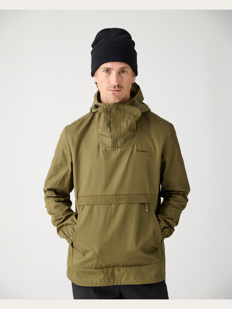 KnowledgeCotton Apparel - UNI Organic Cotton Canvas Anorak Jacket GOTS/Vegan Jackets 1068 Burned Olive