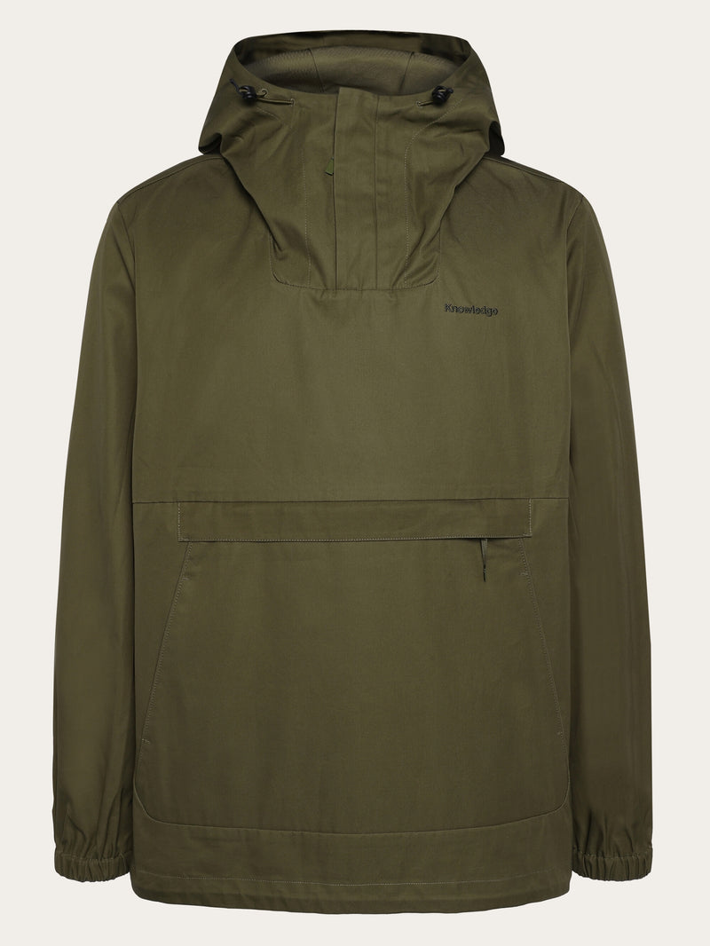KnowledgeCotton Apparel - UNI Organic Cotton Canvas Anorak Jacket GOTS/Vegan Jackets 1068 Burned Olive