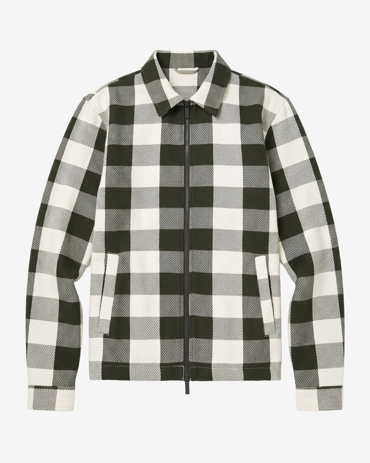 KnowledgeCotton Apparel - MEN Organic Cotton Checked Flannel Overshirt GOTS Overshirts 7023 Green check