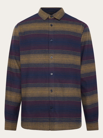 KnowledgeCotton Apparel - MEN Organic Cotton Checked Flannel Shirt GOTS Shirts 8036 Navy