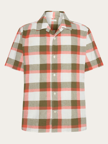 KnowledgeCotton Apparel - MEN Organic Cotton Checked Shirt GOTS/Vegan Shirts 7030 Beige check