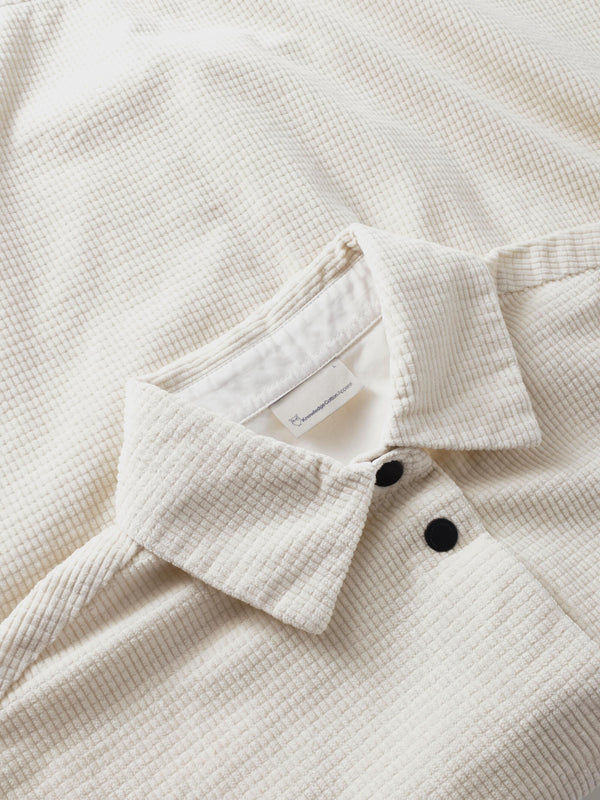 KnowledgeCotton Apparel - WMN Organic Cotton Corduroy Overshirt GOTS Overshirts 1387 Egret