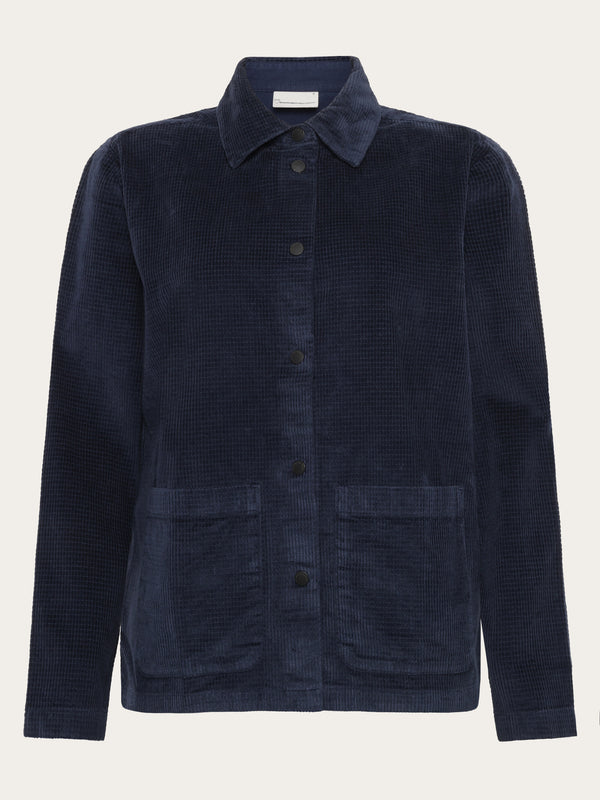 KnowledgeCotton Apparel - WMN Organic Cotton Corduroy Overshirt GOTS Overshirts 1412 Night Sky