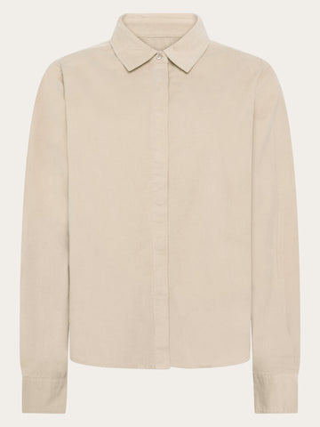 KnowledgeCotton Apparel - WMN Organic Cotton Corduroy Shirt GOTS Shirts 1228 Light feather gray