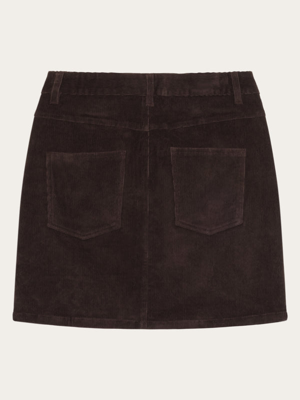 KnowledgeCotton Apparel - WMN Organic Cotton Corduroy skirt GOTS Skirts 1487 Chocolate Torte