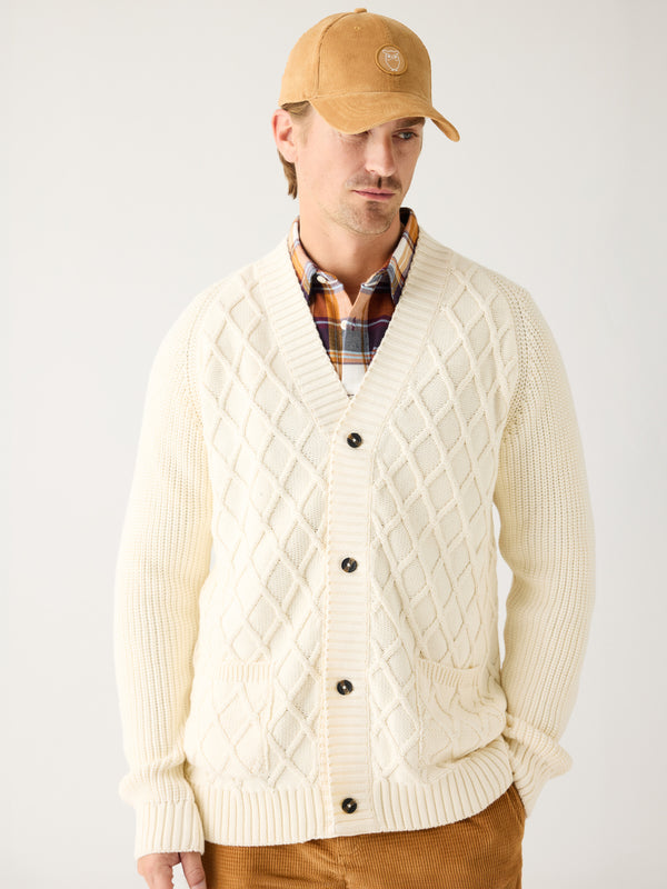 KnowledgeCotton Apparel - MEN Organic Cotton Diamond Knit - Regenerative Organic Certified™ - GOTS/Vegan Knits 1387 Egret