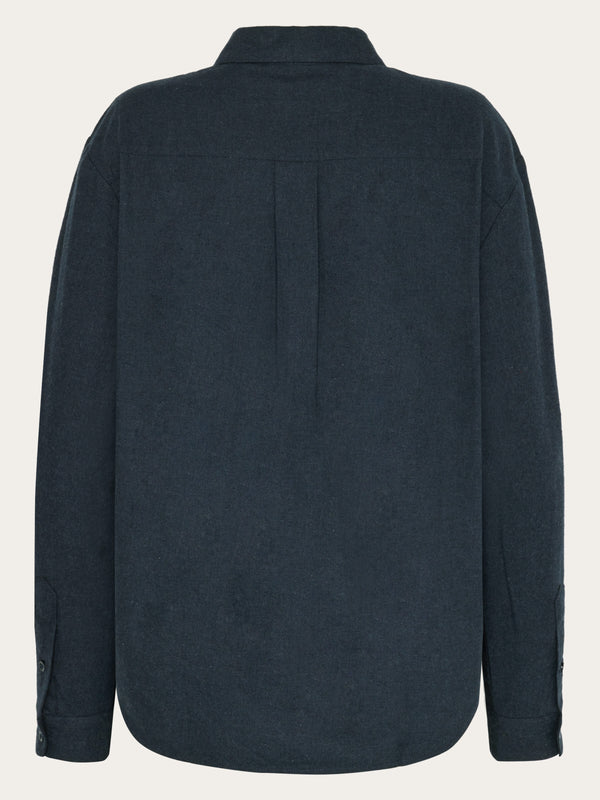 KnowledgeCotton Apparel - WMN Organic Cotton Flannel Shirt GOTS Shirts 1001 Total Eclipse