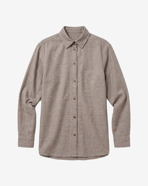 KnowledgeCotton Apparel - WMN Organic Cotton Flannel Shirt GOTS Shirts 1243 Demitasse (brown)