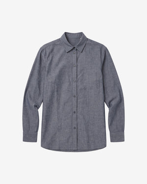 KnowledgeCotton Apparel - WMN Organic Cotton Flannel Shirt GOTS Shirts 1412 Night Sky