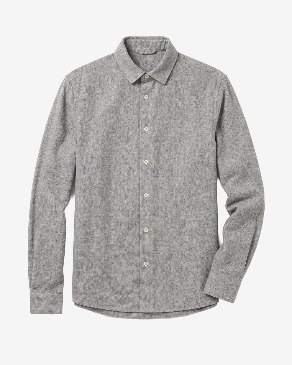 KnowledgeCotton Apparel - MEN Organic Cotton Mélange Shirt GOTS Shirts 1228 Light feather gray