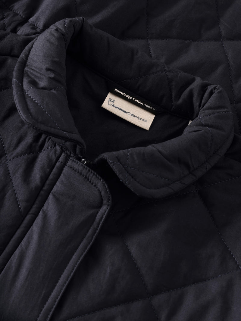 KnowledgeCotton Apparel - WMN Organic Cotton Padded Overshirt OCS Jackets 1412 Night Sky