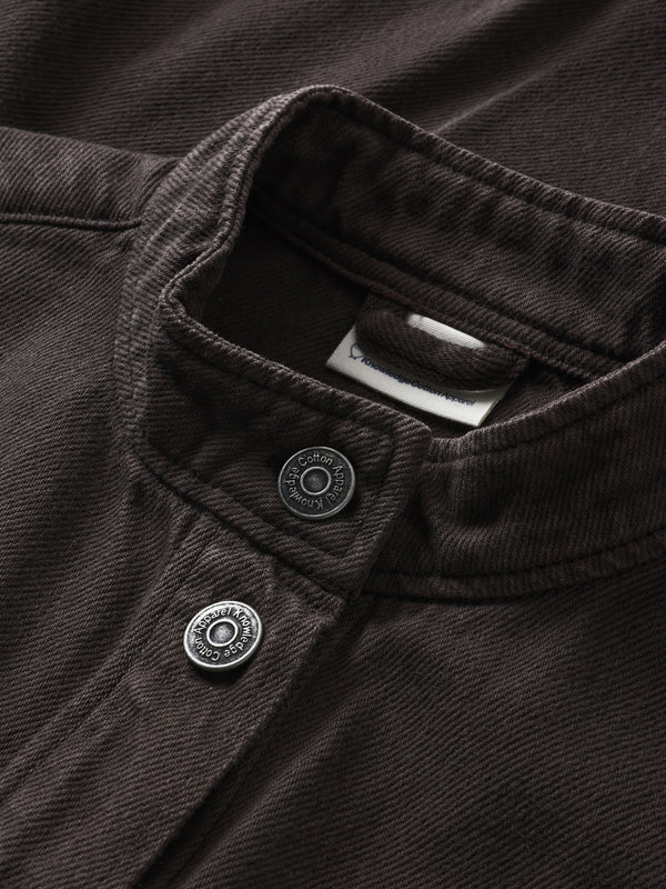 KnowledgeCotton Apparel - WMN Organic Cotton Twill Overshirt GOTS Overshirts 1487 Chocolate Torte