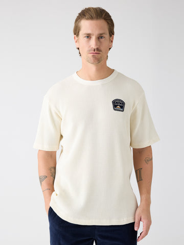 KnowledgeCotton Apparel - MEN Organic Cotton Waffle T-shirt GOTS T-shirts 1387 Egret
