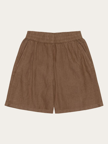 KnowledgeCotton Apparel - WMN POSEY wide mid-rise linen shorts - GOTS/Vegan Shorts 1019 Tuffet