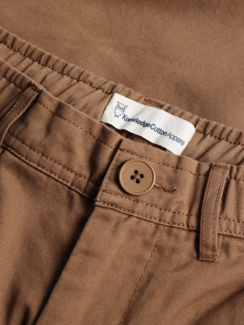 KnowledgeCotton Apparel - WMN POSEY wide mid-rise twill shorts - GOTS/Vegan Shorts 1019 Tuffet