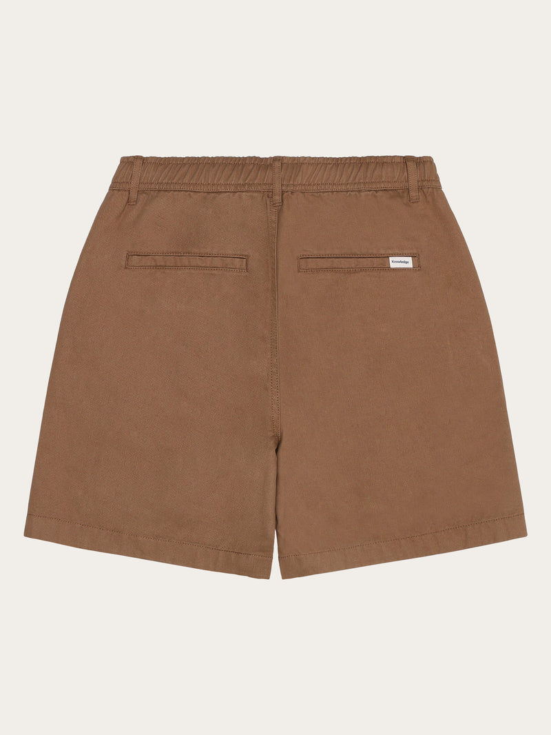 KnowledgeCotton Apparel - WMN POSEY wide mid-rise twill shorts - GOTS/Vegan Shorts 1019 Tuffet