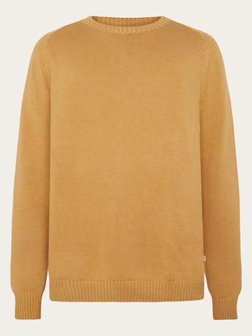 KnowledgeCotton Apparel - MEN Plain knitted crew neck Knits 1484 Apple Cinnamon