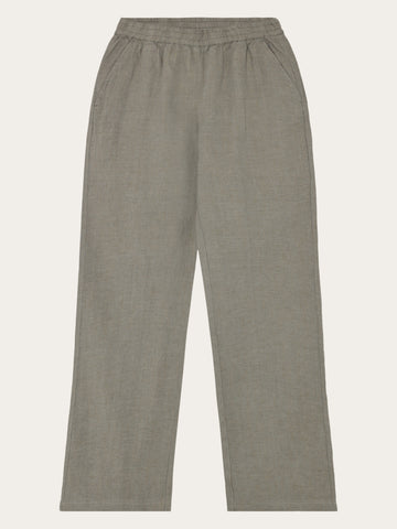 KnowledgeCotton Apparel - WMN Posey wide linen pants Pants 1498 Twill - Yarndyed