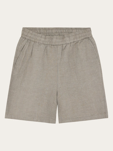 KnowledgeCotton Apparel - WMN Posey wide linen shorts Shorts 1498 Twill - Yarndyed