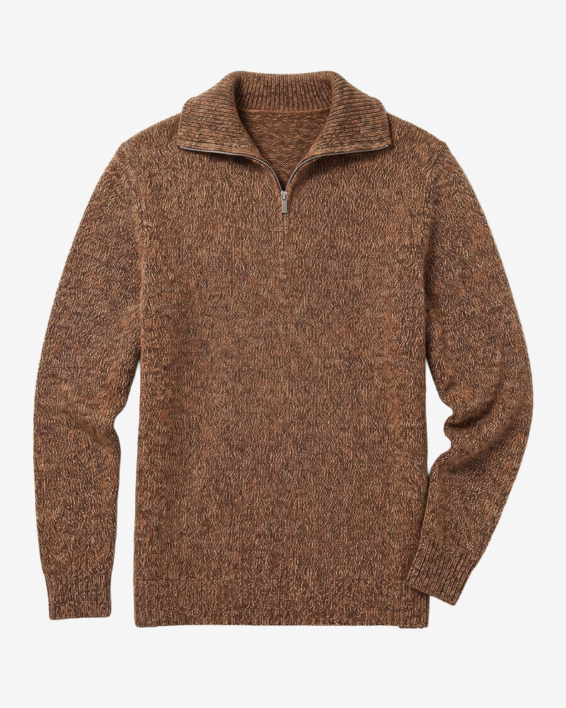 KnowledgeCotton Apparel - MEN Quater zip sweater Knits 5001 Green Multi