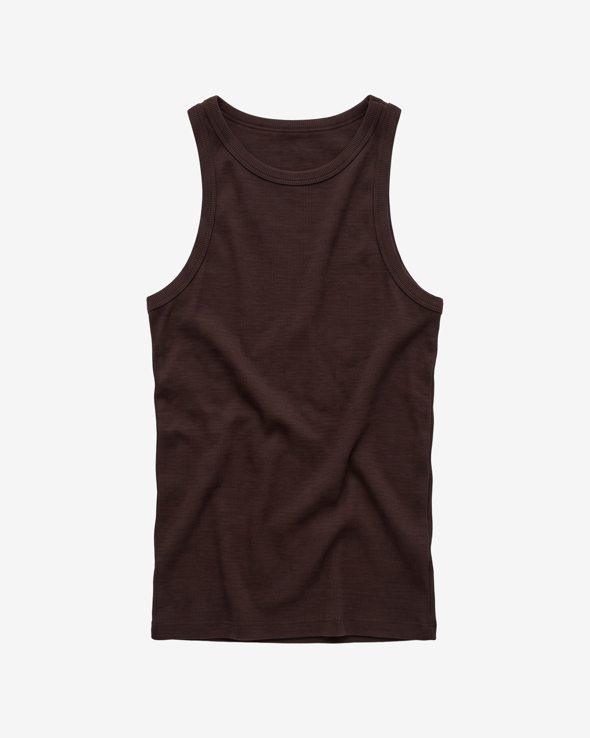 KnowledgeCotton Apparel - WMN Racer rib top T-shirts 1487 Chocolate Torte