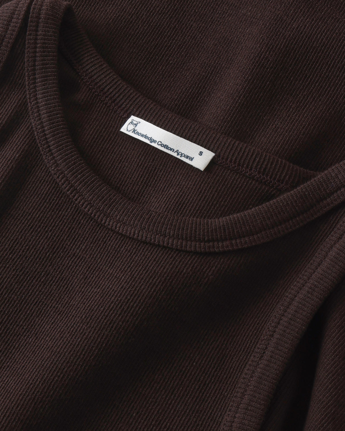 KnowledgeCotton Apparel - WMN Racer rib top T-shirts 1487 Chocolate Torte