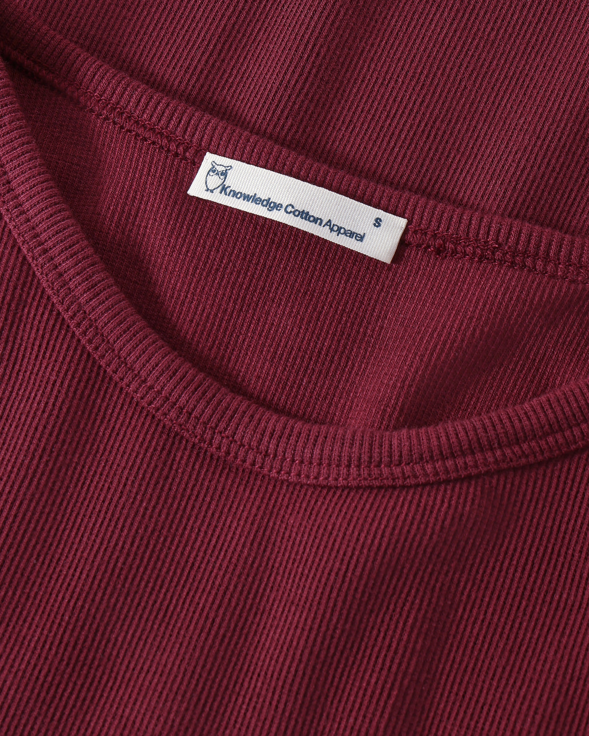 KnowledgeCotton Apparel - WMN Racer rib top T-shirts 1500 Burgundy