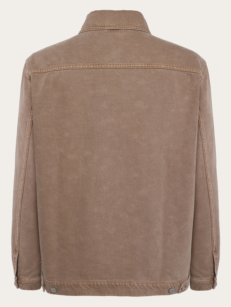 KnowledgeCotton Apparel - UNI Raw twill workwear jacket - GOTS/Vegan Overshirts 1441 Tiramisu