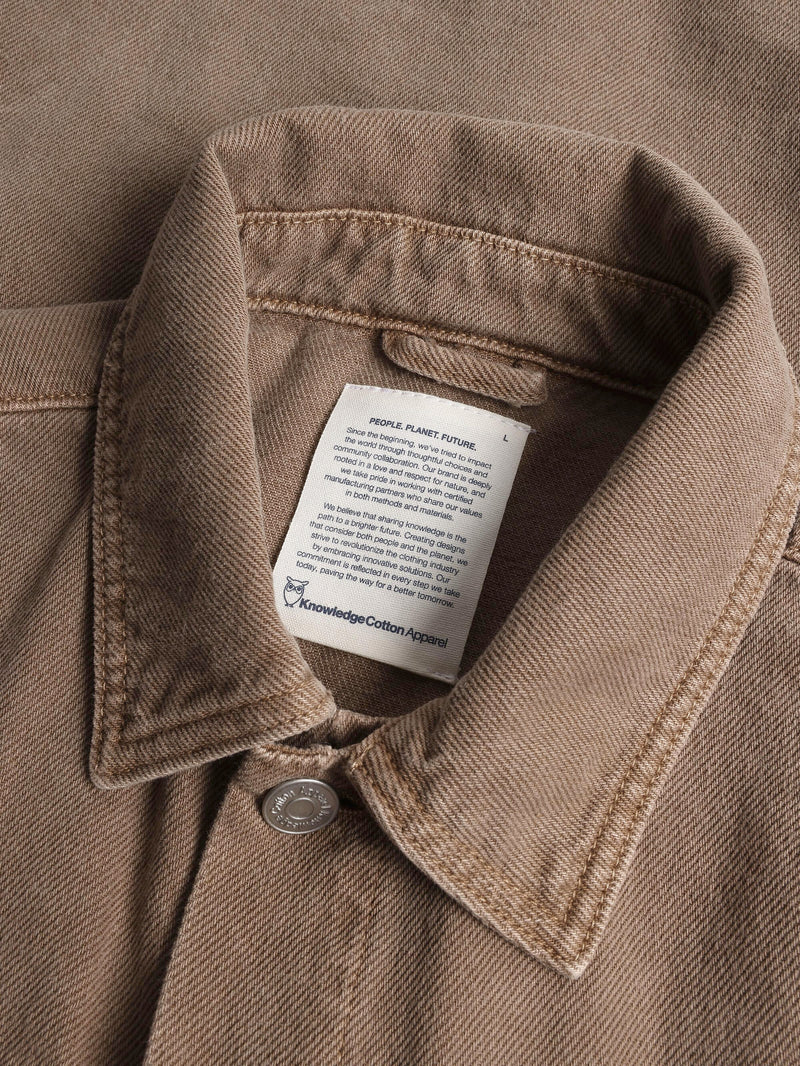 KnowledgeCotton Apparel - UNI Raw twill workwear jacket - GOTS/Vegan Overshirts 1441 Tiramisu