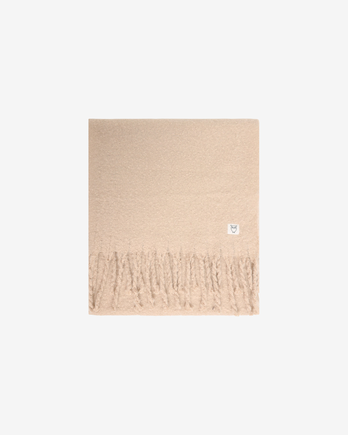 KnowledgeCotton Apparel - UNI Recycled fringe scarf Scarfs 1228 Light feather gray