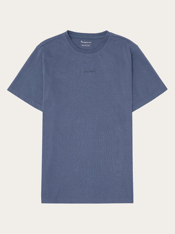 KnowledgeCotton Apparel - MEN Chest embroidery t-shirt T-shirts 1226 Vintage Indigo