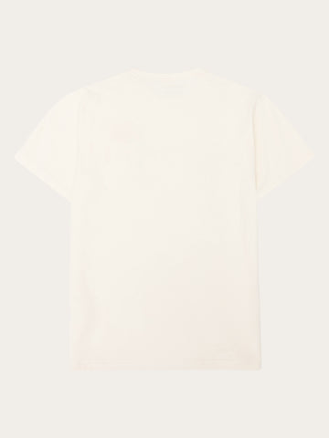 KnowledgeCotton Apparel - MEN Regenerative Organic Cotton Chest Embroidery T-Shirt GOTS T-shirts 1387 Egret