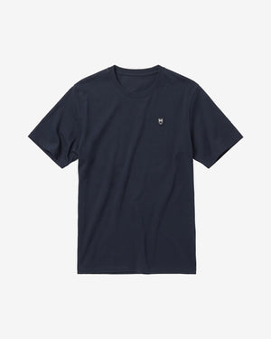 KnowledgeCotton Apparel - MEN Regular fit Badge t-shirt T-shirts 1001 Total Eclipse