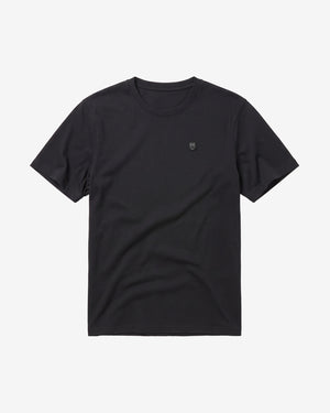KnowledgeCotton Apparel - MEN Regular fit Badge t-shirt T-shirts 1300 Black Jet