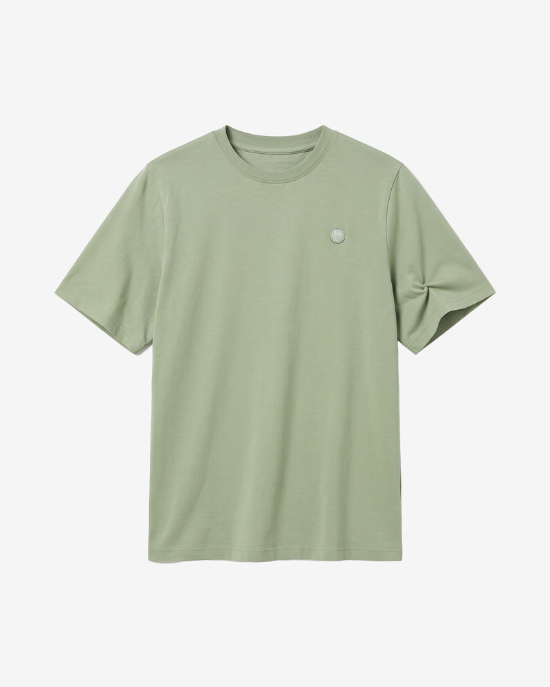 KnowledgeCotton Apparel - MEN Regular fit Badge t-shirt T-shirts 1396 Lily Pad