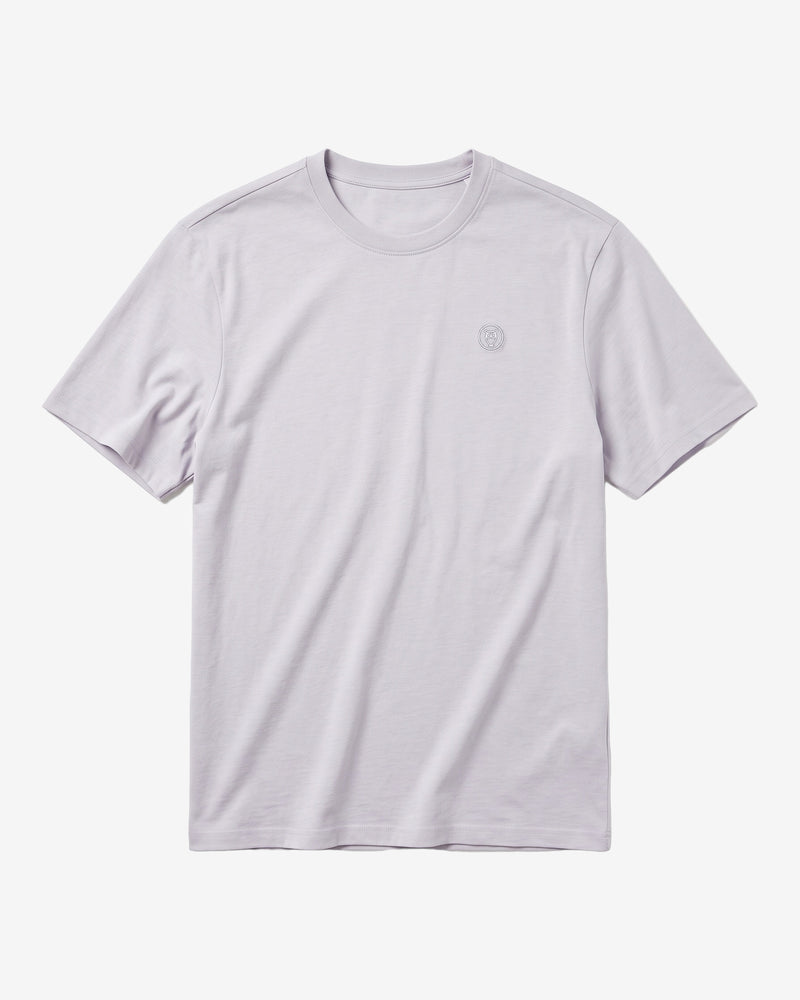 KnowledgeCotton Apparel - MEN Regular fit Badge t-shirt T-shirts 1513 Light Heather Grey