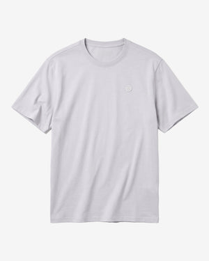 KnowledgeCotton Apparel - MEN Regular fit Badge t-shirt T-shirts 1513 Light Heather Grey