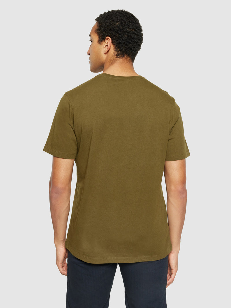 KnowledgeCotton Apparel - MEN Regular fit Basic tee T-shirts 1100 Dark Olive