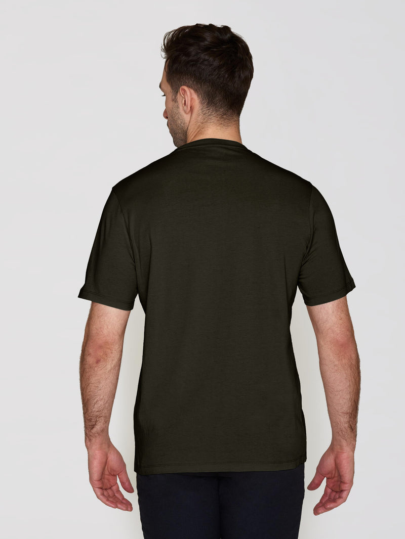 KnowledgeCotton Apparel - MEN Regular fit Basic tee T-shirts 1337 Green melange